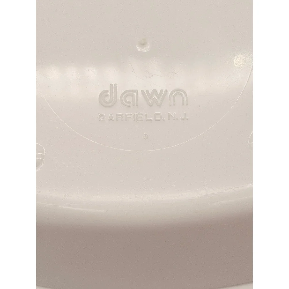 Dawn Garfield NJ Vintage Set of 4 Small Square White Floral Plastic Bowls 1970s